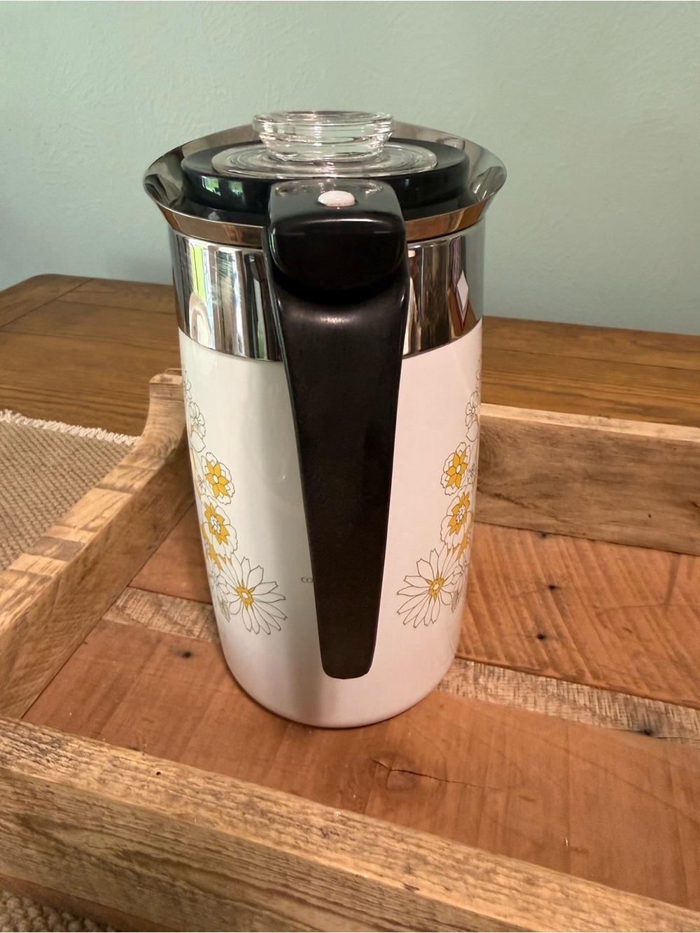 Vintage Corning Ware Electric 10 cup Percolator. ‘Floral Bouquet’ Early 1970’s. - Picture 4 of 13